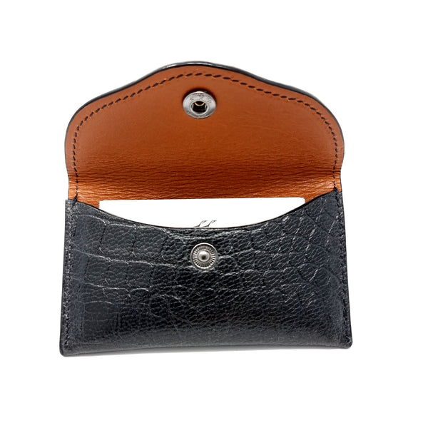 Black Crocodile Embossed Belt Wallet