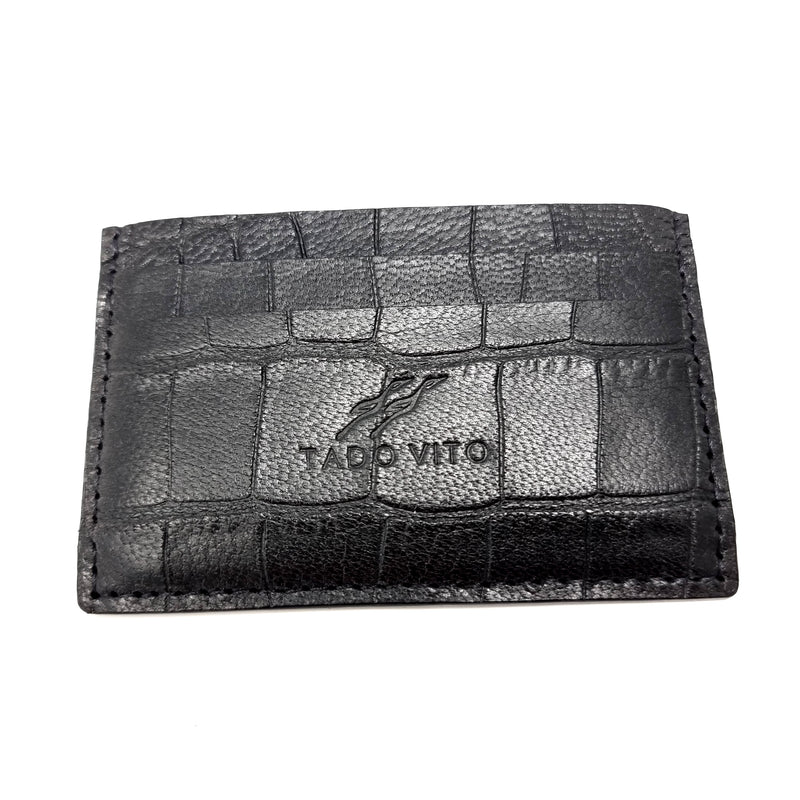 Black Crocodile Embossed Card Wallet