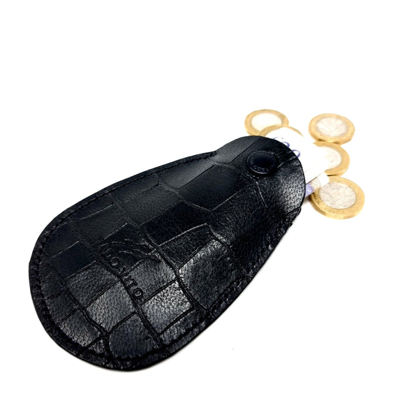 Black Crocodile Embossed Mini Wallet