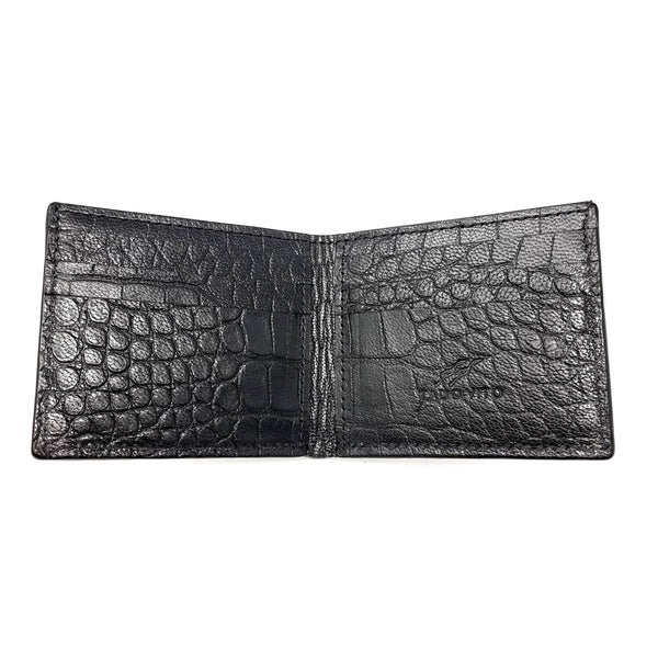 Black Crocodile Embossed Bifold Wallet