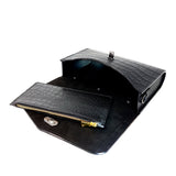 Black Crocodile Embossed Clutch