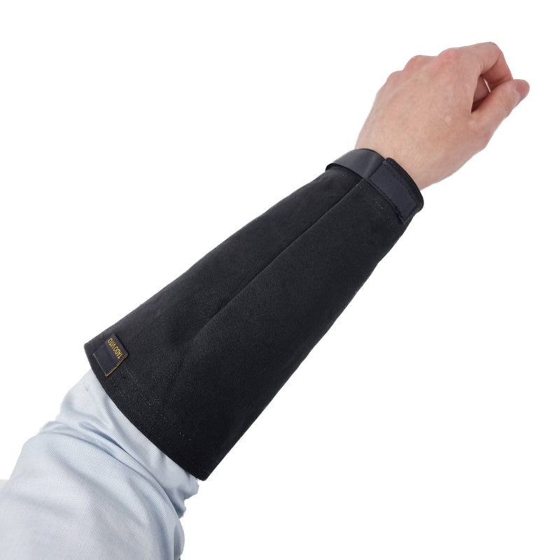 Black Stiff Cotton Canvas Sleeves