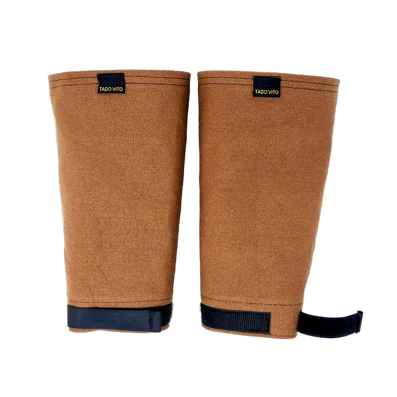 Brown Cotton Canvas Sleeves
