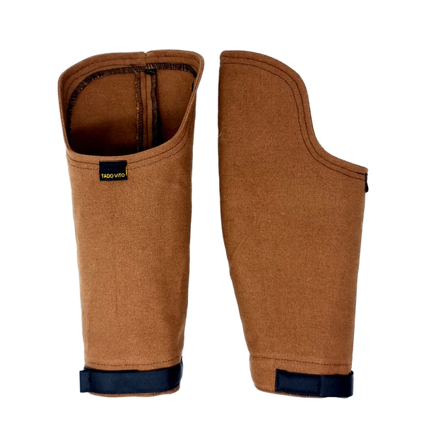 Brown Cotton Canvas Sleeves