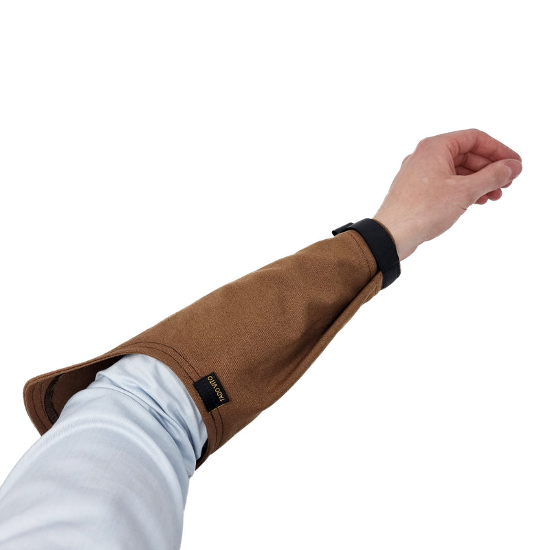 Brown Cotton Canvas Sleeves