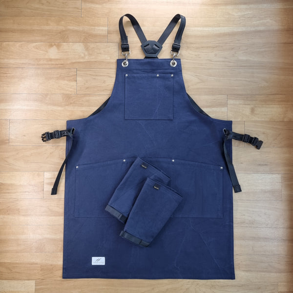 Navy Light Cotton Canvas Apron