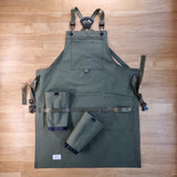 Green Cotton Canvas Apron
