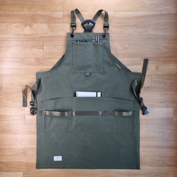 Green Cotton Canvas Apron