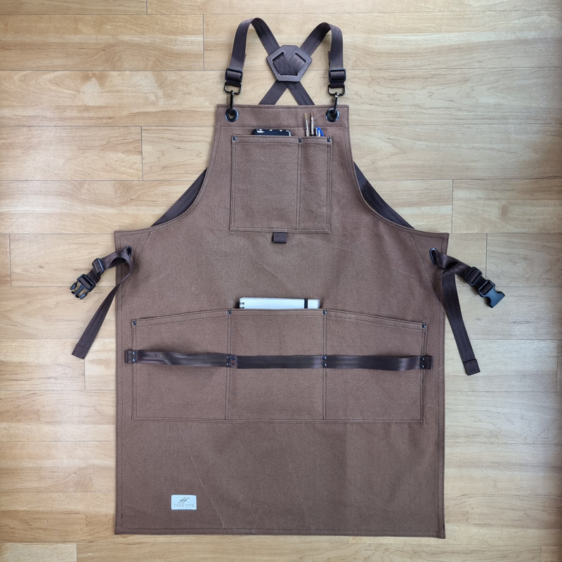 Brown Cotton Canvas Apron