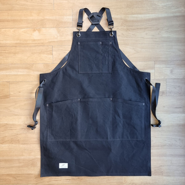 Black Cotton Canvas Apron