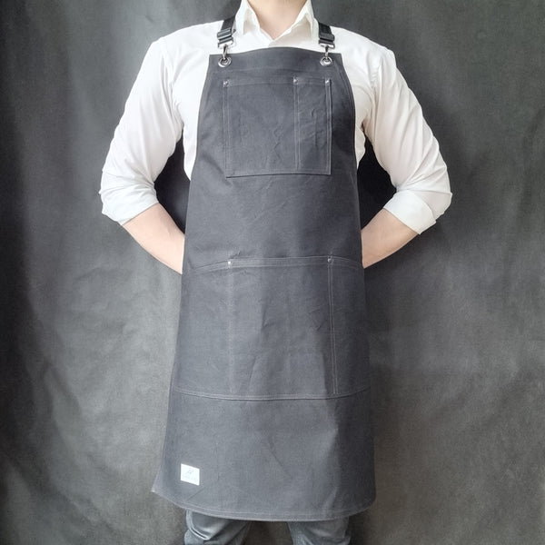 Black Cotton Canvas Apron