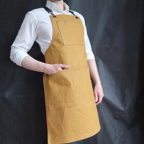 Yellow Cotton Canvas Drill Apron