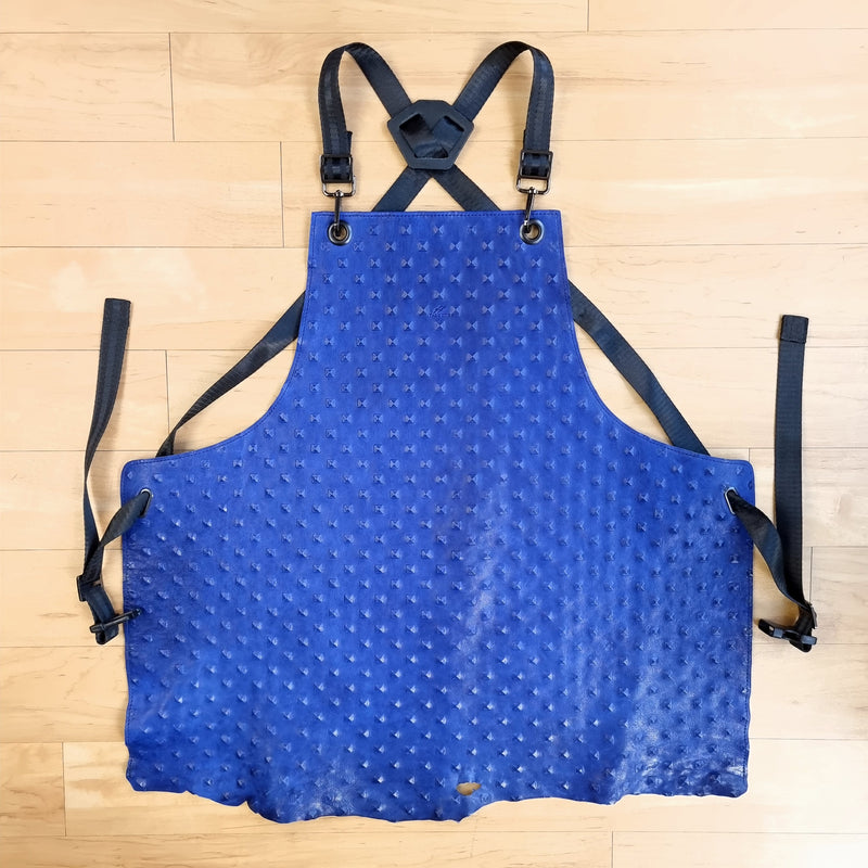 Blue Leather Apron 3D Embossed