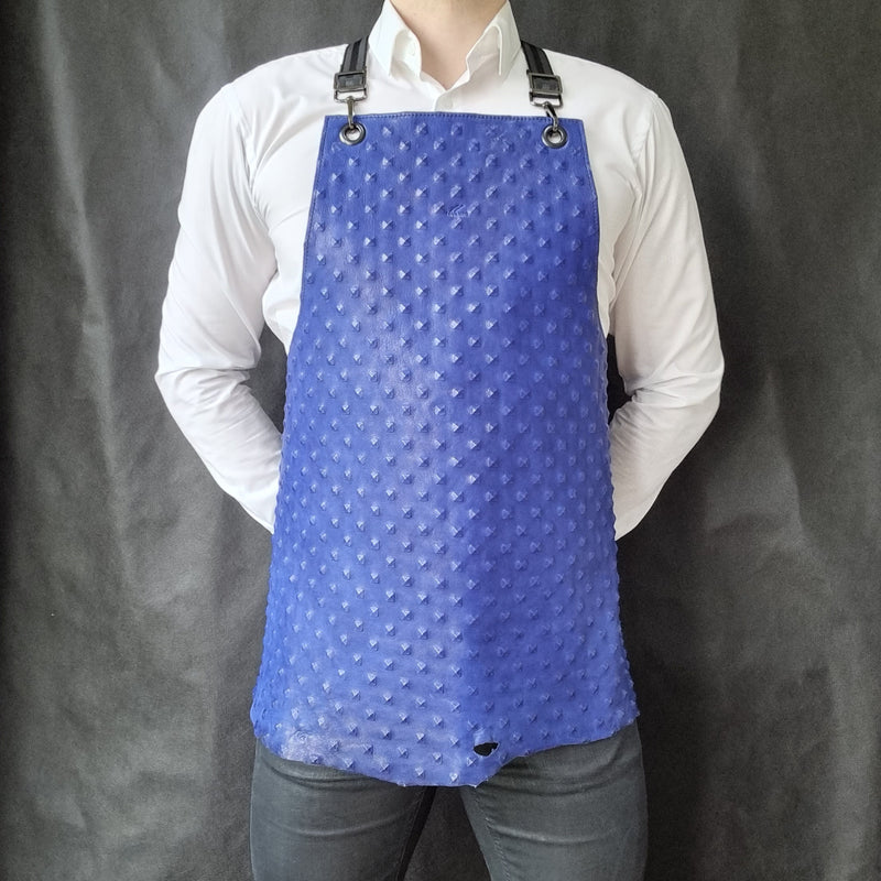 Blue Leather Apron 3D Embossed