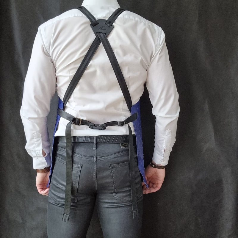 Blue Leather Apron 3D Embossed