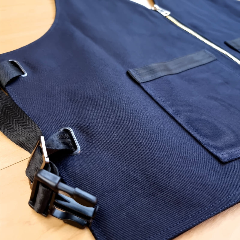 Navy Cotton Canvas Vest
