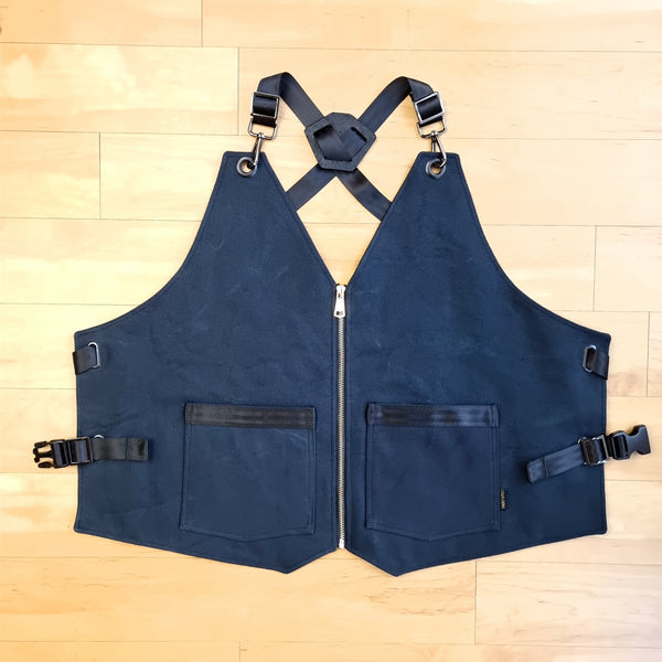 Charcoal Black Cotton Canvas Vest