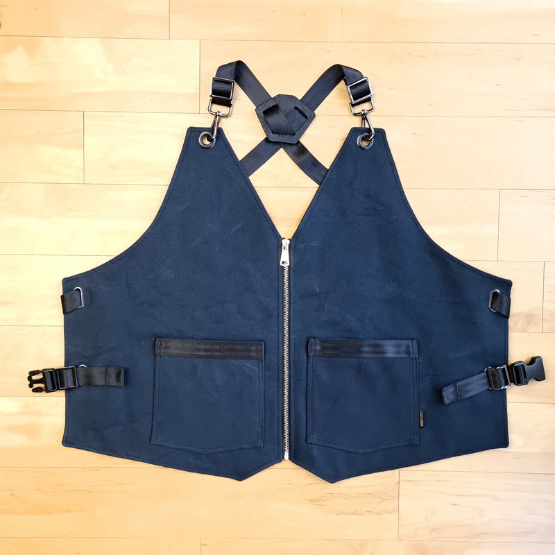 Charcoal Black Cotton Canvas Vest