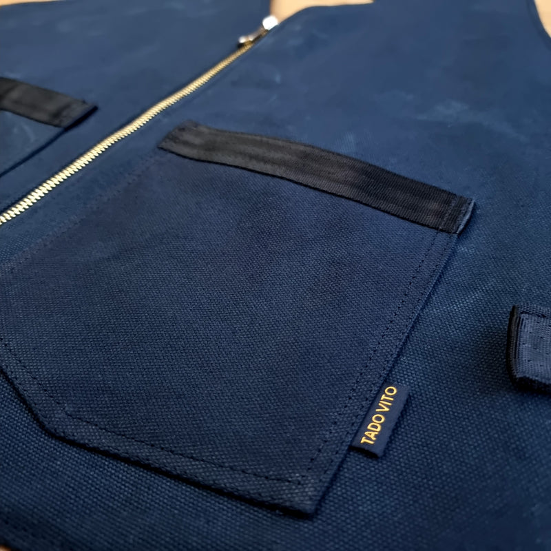 Charcoal Black Cotton Canvas Vest