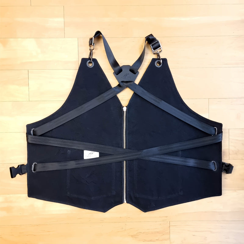 Charcoal Black Cotton Canvas Vest