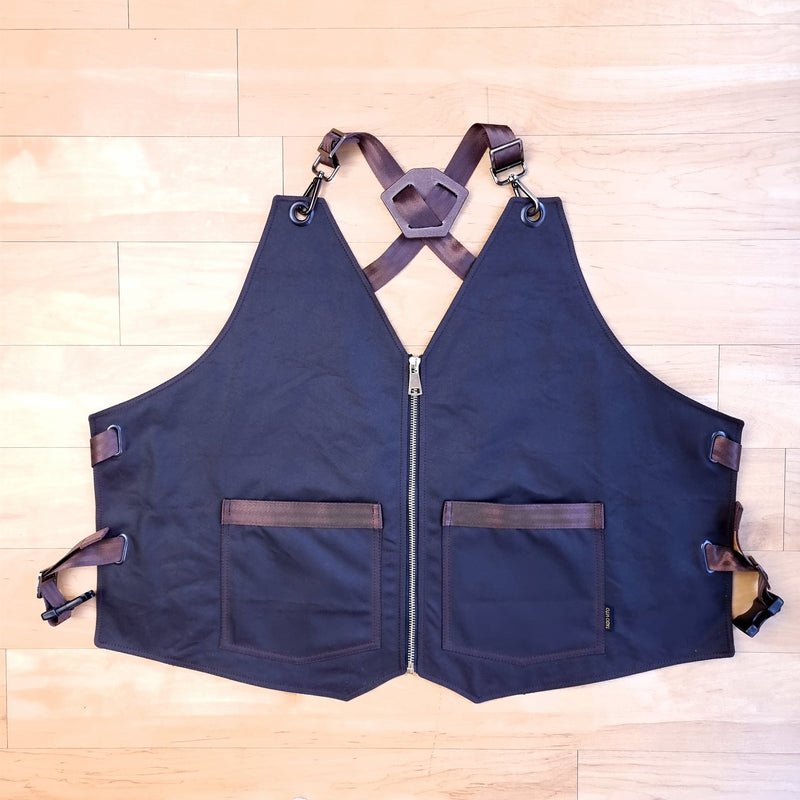 Brown Waxed Cotton Canvas Vest