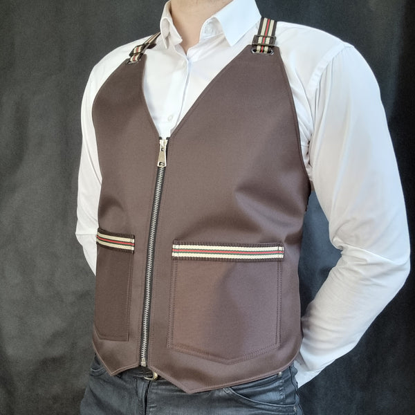 Brown Rubberised Polyester Vest