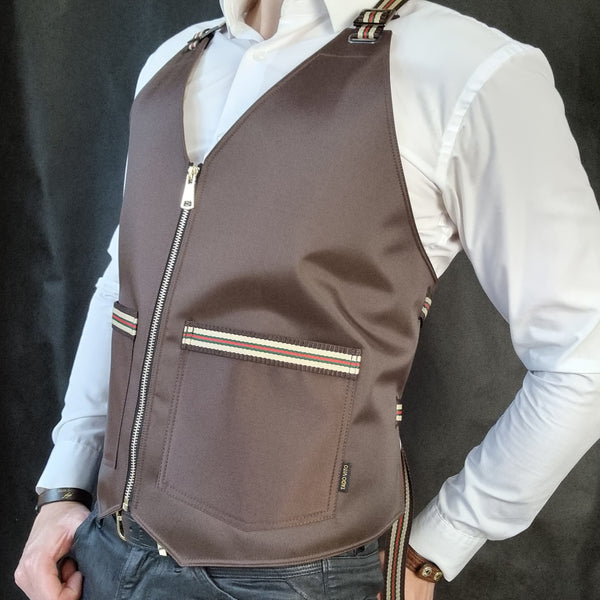 Brown Rubberised Polyester Vest