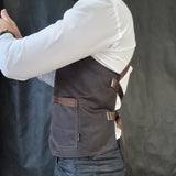Brown Waxed Cotton Canvas Vest