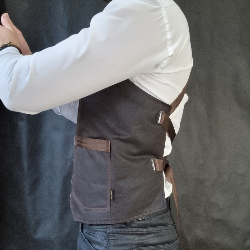 Brown Waxed Cotton Canvas Vest
