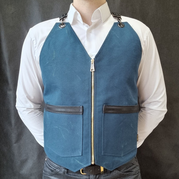 Teal Cotton Canvas Vest
