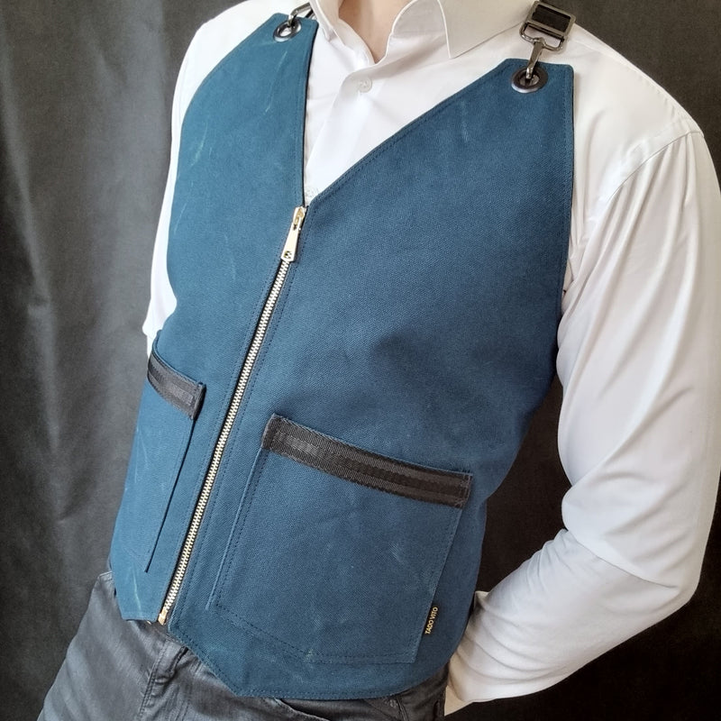 Teal Cotton Canvas Vest