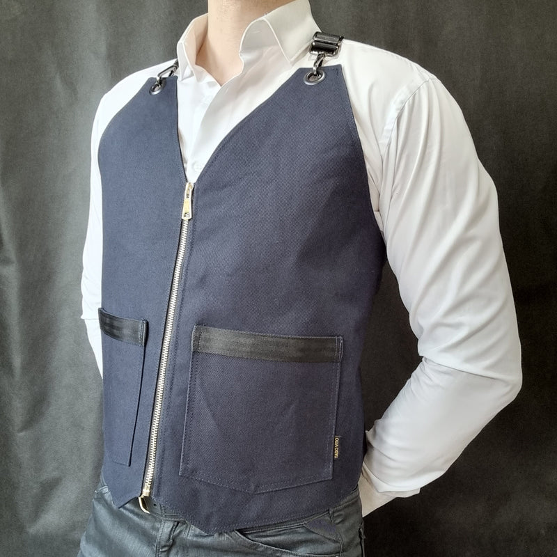 Navy Cotton Canvas Vest