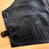 Black Crocodile Embossed Leather Vest