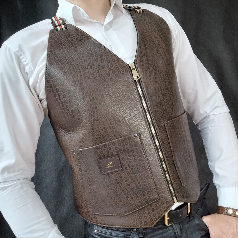 Brown Lamb Leather Vest
