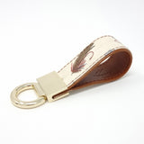 TADO VITO Ecru Flies Fishing Leather Keyring