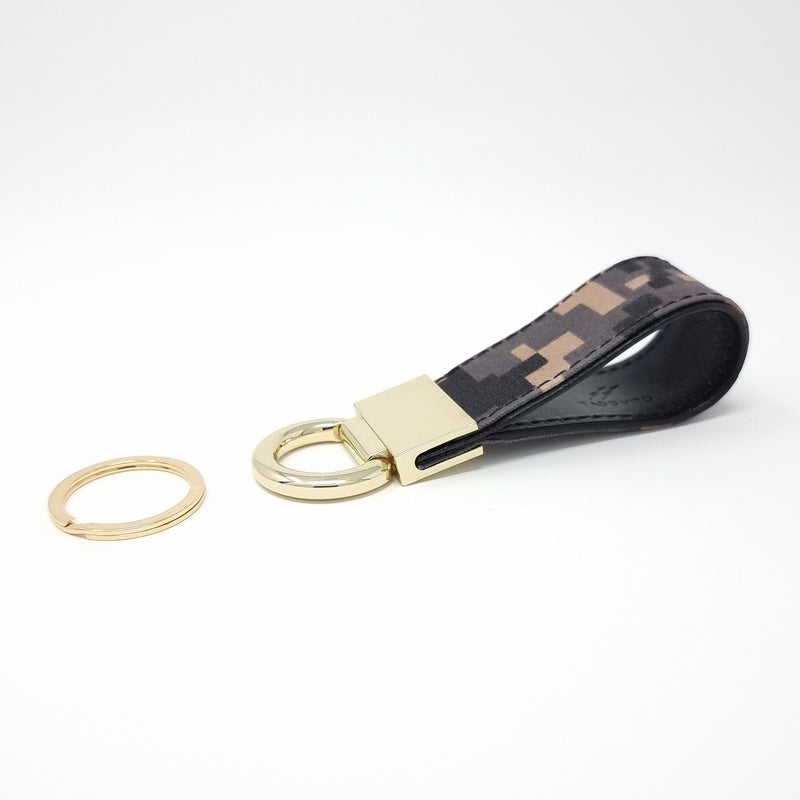 TADO VITO Leather & Coated Cotton Digital Camo Keyring