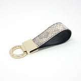 TADO VITO Leather Grey Snake Coated Cotton Keyring