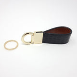 TADO VITO Leather Gold Keyring With Embossed Crocodile Effect