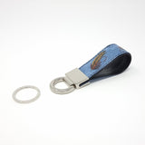 TADO VITO Sky Blue Flies Fishing Leather Keyring