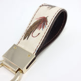 TADO VITO Ecru Flies Fishing Leather Keyring