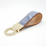 TADO VITO Gold/Silver Leather Blue Snake Coated Cotton Keyring