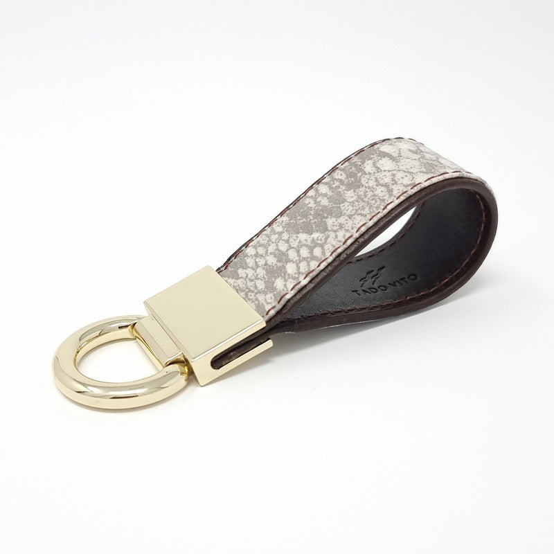 TADO VITO Leather Grey Snake Coated Cotton Keyring