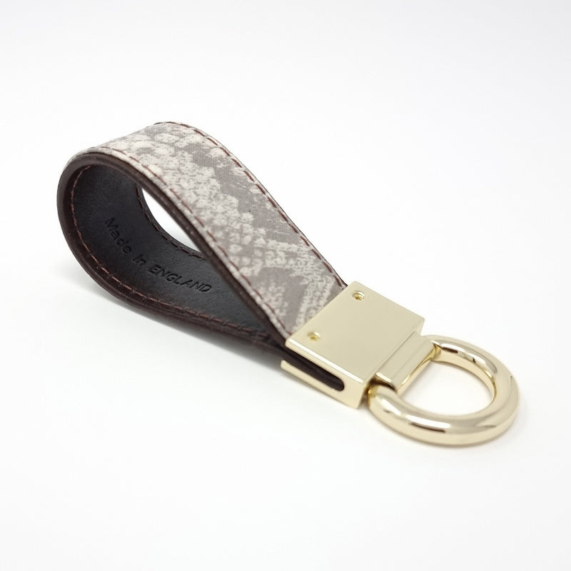 TADO VITO Leather Grey Snake Coated Cotton Keyring