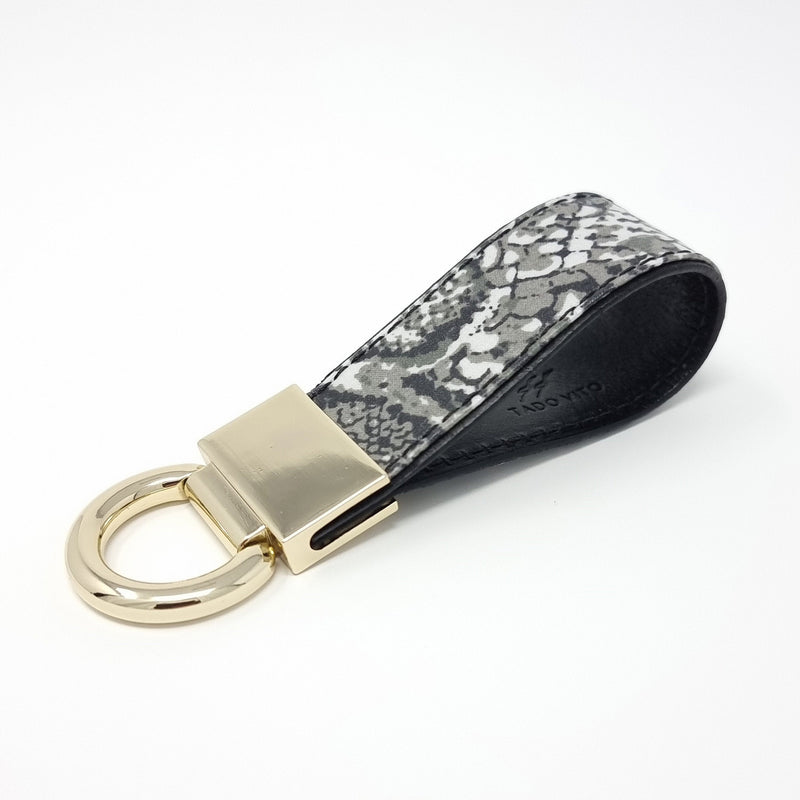 TADO VITO Leather Grey Reptile Coated Cotton Keyring