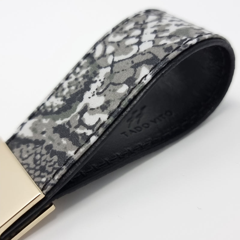 TADO VITO Leather Grey Reptile Coated Cotton Keyring
