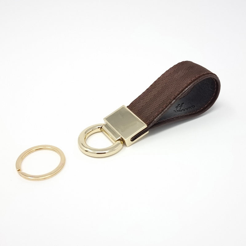 TADO VITO Leather Brown Strap Seat Belt Keyring