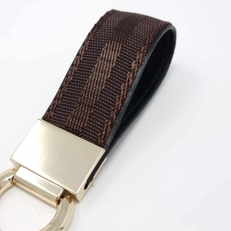 TADO VITO Leather Brown Stripes Strap  Keyring