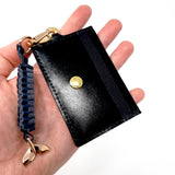 TADO VITO Leather Card Wallet Case Holder Black/Navy