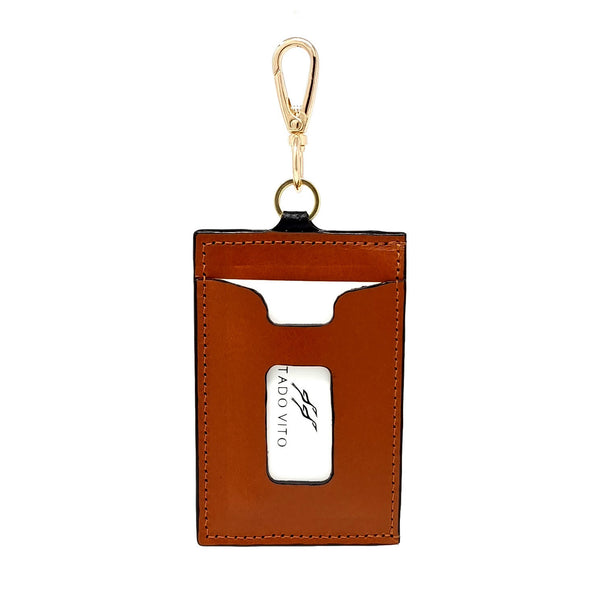 TADO VITO Leather Card Wallet Case Holder Brown Vertical
