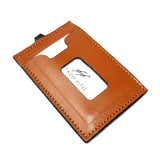 TADO VITO Leather Card Wallet Case Holder Brown Vertical